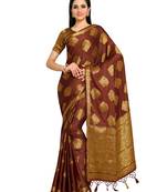Women's Mysore Silk Crepe Saree with Blouse Piece