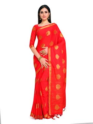 Women's Mysore Silk Crepe Saree with Blouse Piece 1