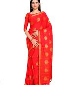 Women's Mysore Silk Crepe Saree with Blouse Piece