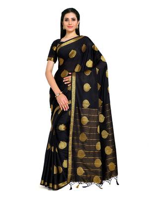 Women's Mysore Silk Crepe Saree with Blouse Piece 1