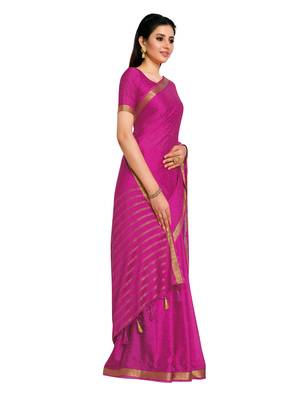 Women's Mysore Silk Crepe Saree with Blouse Piece 2