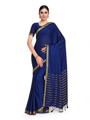 Women's Mysore Silk Crepe Saree with Blouse Piece 1
