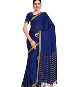 Women's Mysore Silk Crepe Saree with Blouse Piece