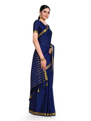 Women's Mysore Silk Crepe Saree with Blouse Piece 2