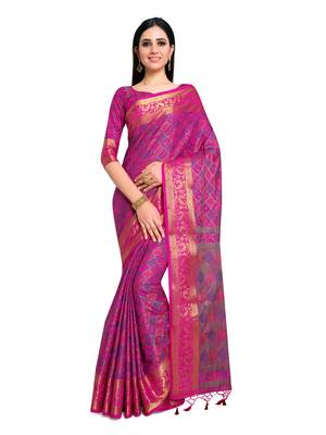 Women's Patola Art Silk Saree with Blouse Piece 1