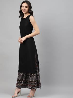 Black printed rayon kurtas-and-kurtis 2