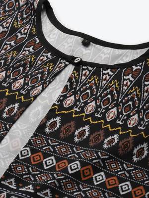 Black printed rayon kurtas-and-kurtis 4