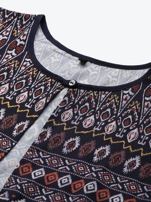 Navy-blue printed rayon kurtas-and-kurtis 4