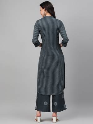 Grey printed rayon kurtas-and-kurtis 3