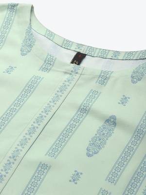 Green printed rayon kurtas-and-kurtis 4