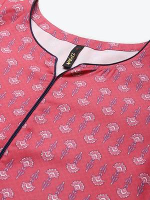 Pink printed rayon kurtas-and-kurtis 2