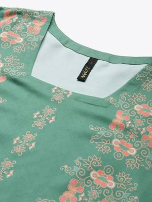 Green printed rayon kurtas-and-kurtis 4