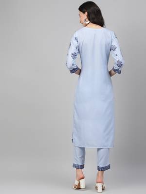 Blue printed rayon kurtas-and-kurtis 3