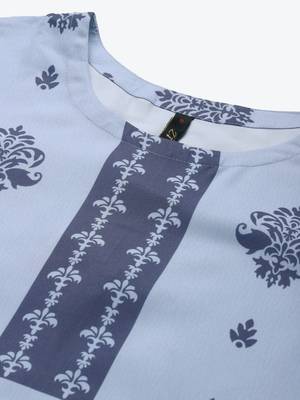 Blue printed rayon kurtas-and-kurtis 4