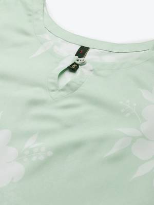 Green printed rayon kurtas-and-kurtis 4