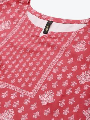 Pink printed rayon kurtas-and-kurtis 4