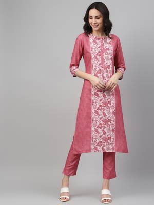 Pink printed rayon kurtas-and-kurtis 1