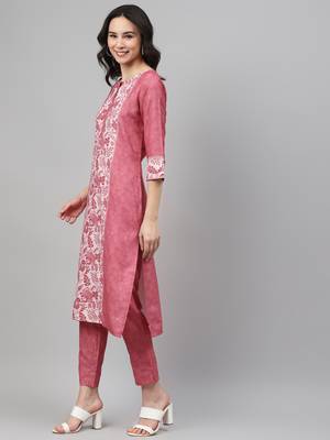 Pink printed rayon kurtas-and-kurtis 2