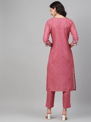 Pink printed rayon kurtas-and-kurtis 3