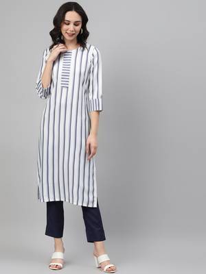 Blue printed rayon kurtas-and-kurtis 1