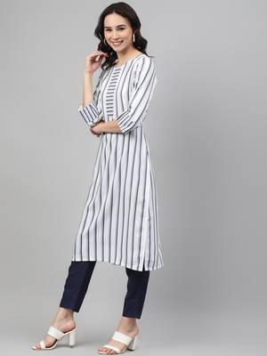 Blue printed rayon kurtas-and-kurtis 2