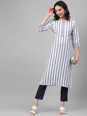 Blue printed rayon kurtas-and-kurtis 5