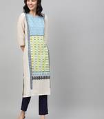 Navy-blue printed rayon kurtas-and-kurtis