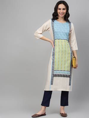 Navy-blue printed rayon kurtas-and-kurtis 4