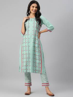 Blue printed rayon kurtas-and-kurtis 1