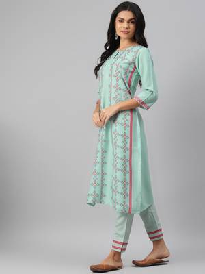 Blue printed rayon kurtas-and-kurtis 2