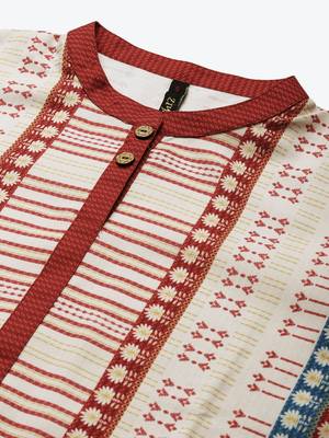 Red printed rayon kurtas-and-kurtis 4
