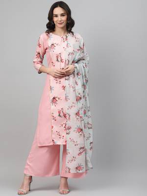 Pink printed rayon kurtas-and-kurtis 1