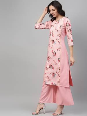 Pink printed rayon kurtas-and-kurtis 2
