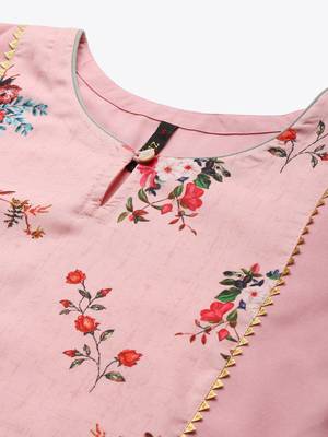 Pink printed rayon kurtas-and-kurtis 4