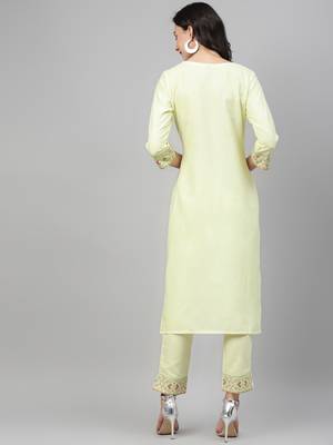 Yellow printed rayon kurtas-and-kurtis 3