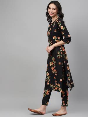Black printed rayon kurtas-and-kurtis 2