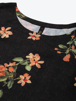 Black printed rayon kurtas-and-kurtis 4