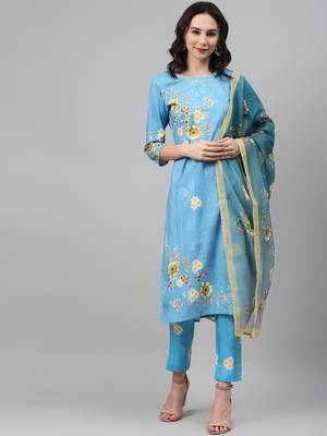 Blue printed rayon kurtas-and-kurtis 1