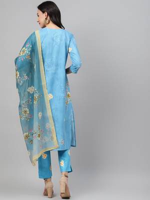 Blue printed rayon kurtas-and-kurtis 3