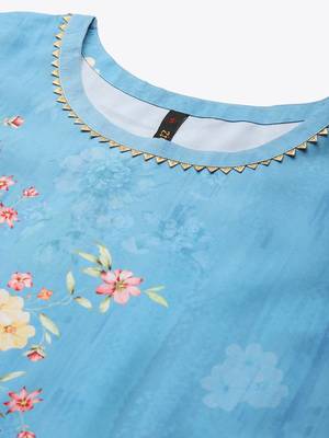 Blue printed rayon kurtas-and-kurtis 4
