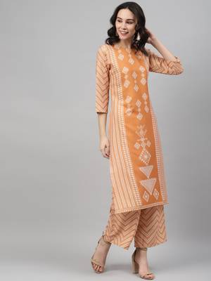 Mustard printed rayon kurtas-and-kurtis 1