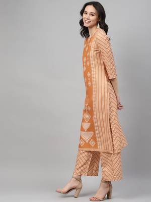 Mustard printed rayon kurtas-and-kurtis 2