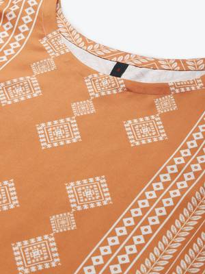 Mustard printed rayon kurtas-and-kurtis 4