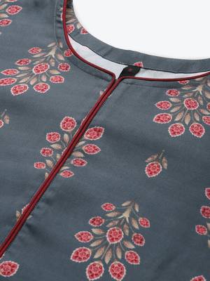 Grey printed rayon kurtas-and-kurtis 4