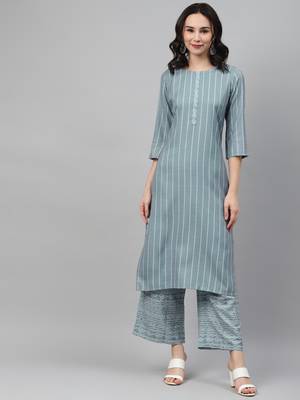 Grey printed rayon kurtas-and-kurtis 1