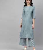 Grey printed rayon kurtas-and-kurtis