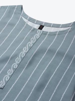 Grey printed rayon kurtas-and-kurtis 4