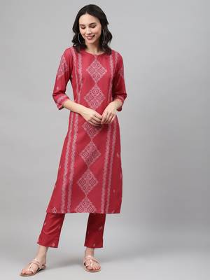 Red printed rayon kurtas-and-kurtis 1