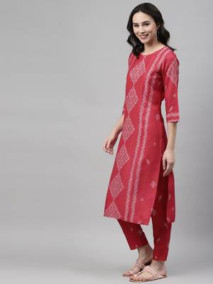 Red printed rayon kurtas-and-kurtis 2