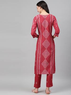 Red printed rayon kurtas-and-kurtis 3